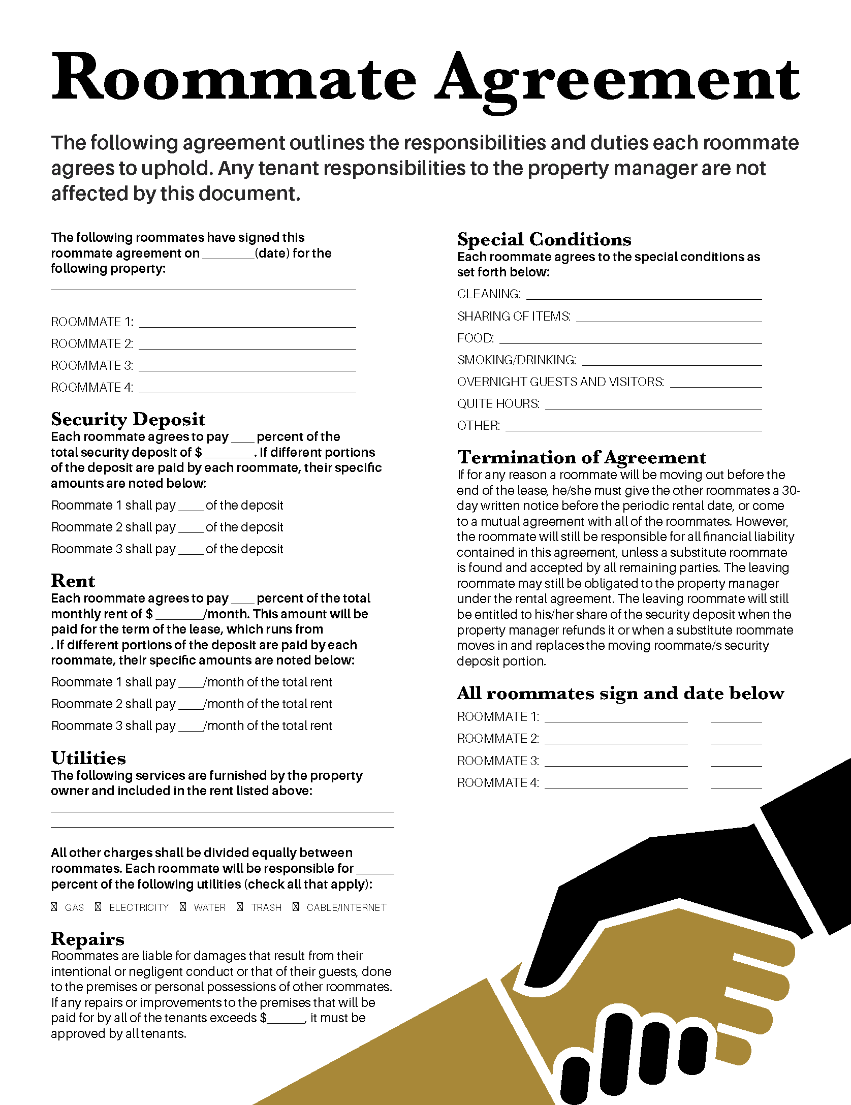 Roommate Agreement CollegiateParent