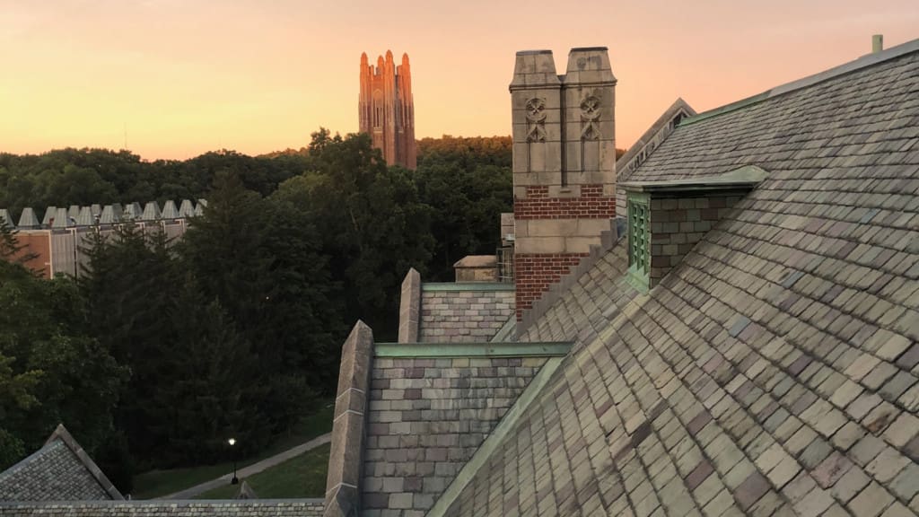 Wellesley College campus buildings, photo by Jules Weed